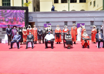 President Museveni with judges.