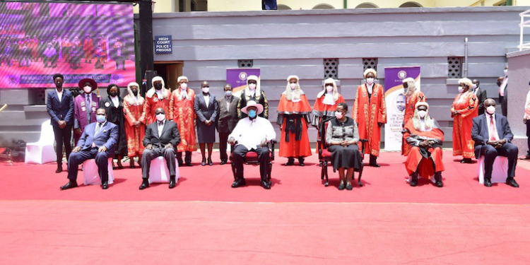 President Museveni with judges.