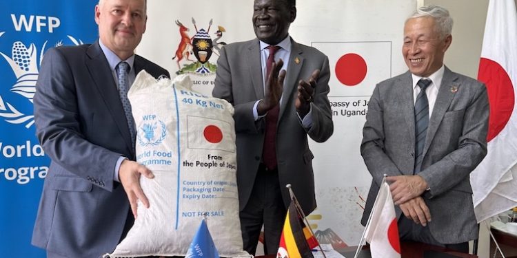 Japan donated the rice towards Uganda's refugee response.