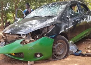 One of the vandalised vehicles