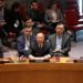 Zhang Jun (C, Front), China’s permanent representative to the United Nations, speaks in an explanation of vote after voting for a Security Council draft resolution demanding an immediate humanitarian cease-fire in Gaza, at the UN headquarters in New York, on Feb. 20, 2024. Following the U.S. veto on a Security Council draft resolution that would have demanded an immediate humanitarian cease-fire in Gaza, the Chinese envoy said Tuesday that objection to a cease-fire in Gaza is nothing different from giving the green light to the continued slaughter. (Xinhua/Xie E)