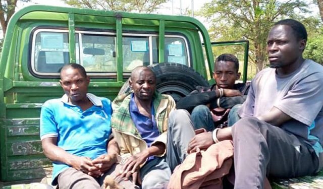 Some of the poachers recently arrested by UWA. COURTESY PHOTO