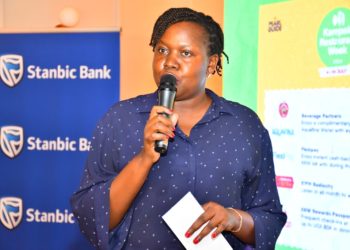 Jackie Abwol, the FlexiPay Head of Marketing at Stanbic Bank during the media launch