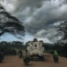 A U.N. armored vehicle drives along the Beni-Kasindi road, stronghold of the ADF (Allied Democratic Forces, an armed group originally from Uganda that pledged allegiance to ISIS in 2019 and operates in eastern DRC), on May 9 in Beni territory, North Kivu province, eastern Democratic Republic of Congo. ALEXIS HUGUET / AFP VIA GETTY IMAGES