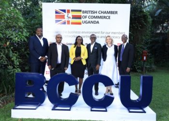 British High Commissioner H.E. Kate Airey, 2nd left poses with some guests at the British Chamber of Commerce launch