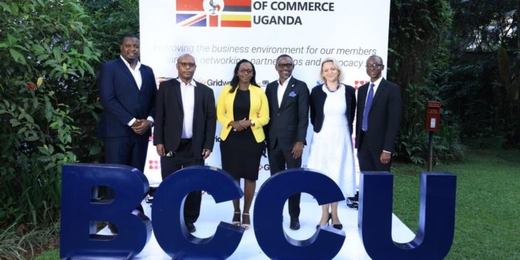 British High Commissioner H.E. Kate Airey, 2nd left poses with some guests at the British Chamber of Commerce launch