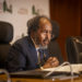 President of Somalia Hassan Sheikh Mohamud conducts a press conference at the African Union headquarters in Addis Ababa, Ethiopia on Feb. 17, 2024. Michele Spatari / AFP