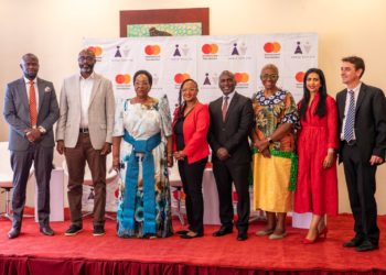 Hon. Joyce Sabbosa ssebugwawo, Minister of State for Information Communication Technology and National Guidance, Mastercard team, Resident representative, UNDP Uganda, Nwanne Vwede-Obahor