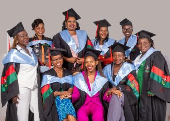 The pioneer class of the master's in strategic and corporate communication pose for a photo ahead of their graduation on January 17, 2025. PHOTO/SYLVIA KATUSHABE. PHOTO/SYLVIA KATUSHABE