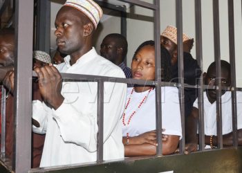 Four of the thirty-two National Unity Platform supporters in the dock have been released on sh500, 000 cash bail by the General Court Martial in Kampala. Image maybe subject to copyright.