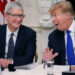 Apple CEO Tim Cook laughs with President Donald Trump during a meeting in the White House, Washington, March 6, 2019.
Leah Millis | Reuters